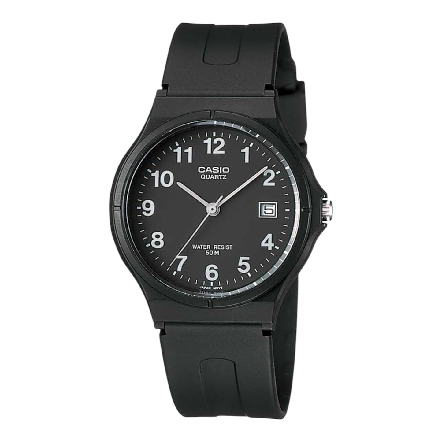 Casio MW59-1BVDF Black Dial Resin Band Analog 50M Water Resistant Men’s Watch