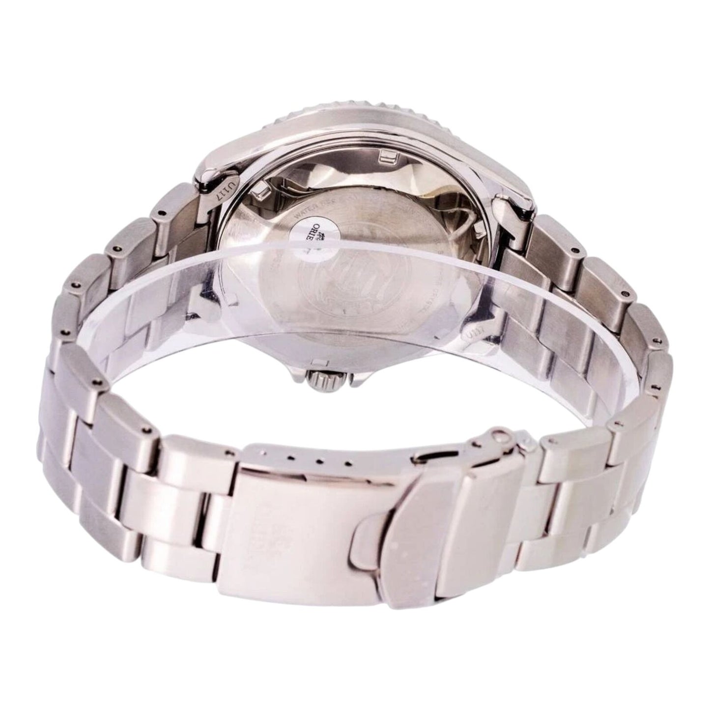 Orient RA-AA0814R19B Mens Automatic Watch Silver Band Red Dial 200M