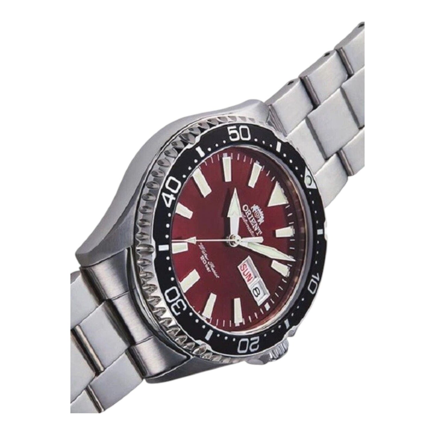 Orient Mako III Mens Auto 200m Diver Watch Sapphire Red Dial Steel RA-AA0003R19B