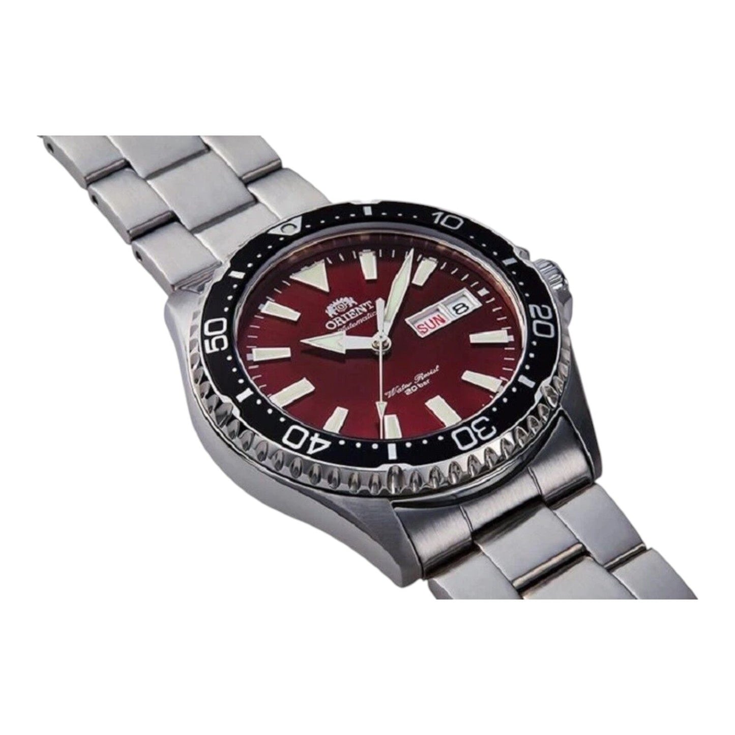 Orient Mako III Mens Auto 200m Diver Watch Sapphire Red Dial Steel RA-AA0003R19B