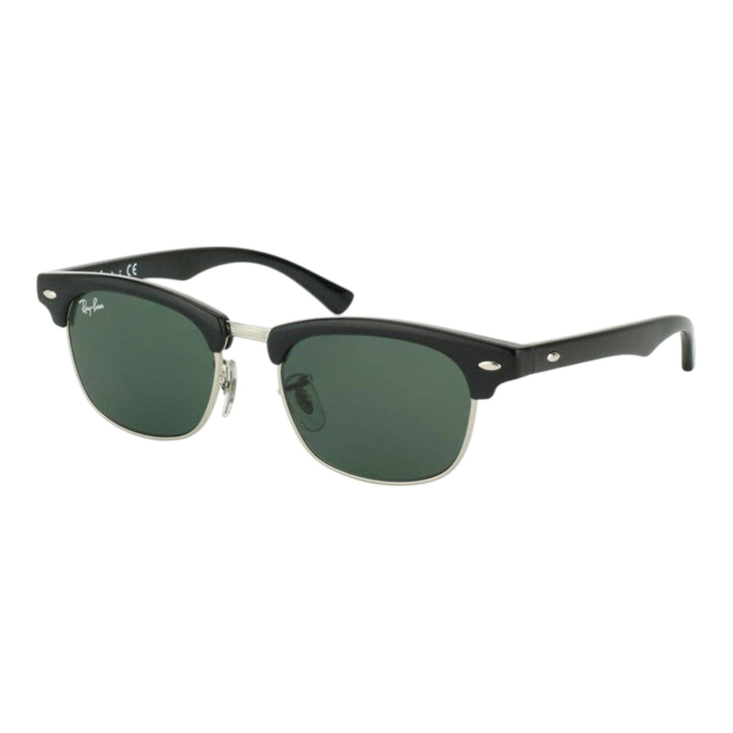 Ray-Ban Clubmaster RJ9050 Kids Sunglasses Black Frame Green Lens 45mm Junior