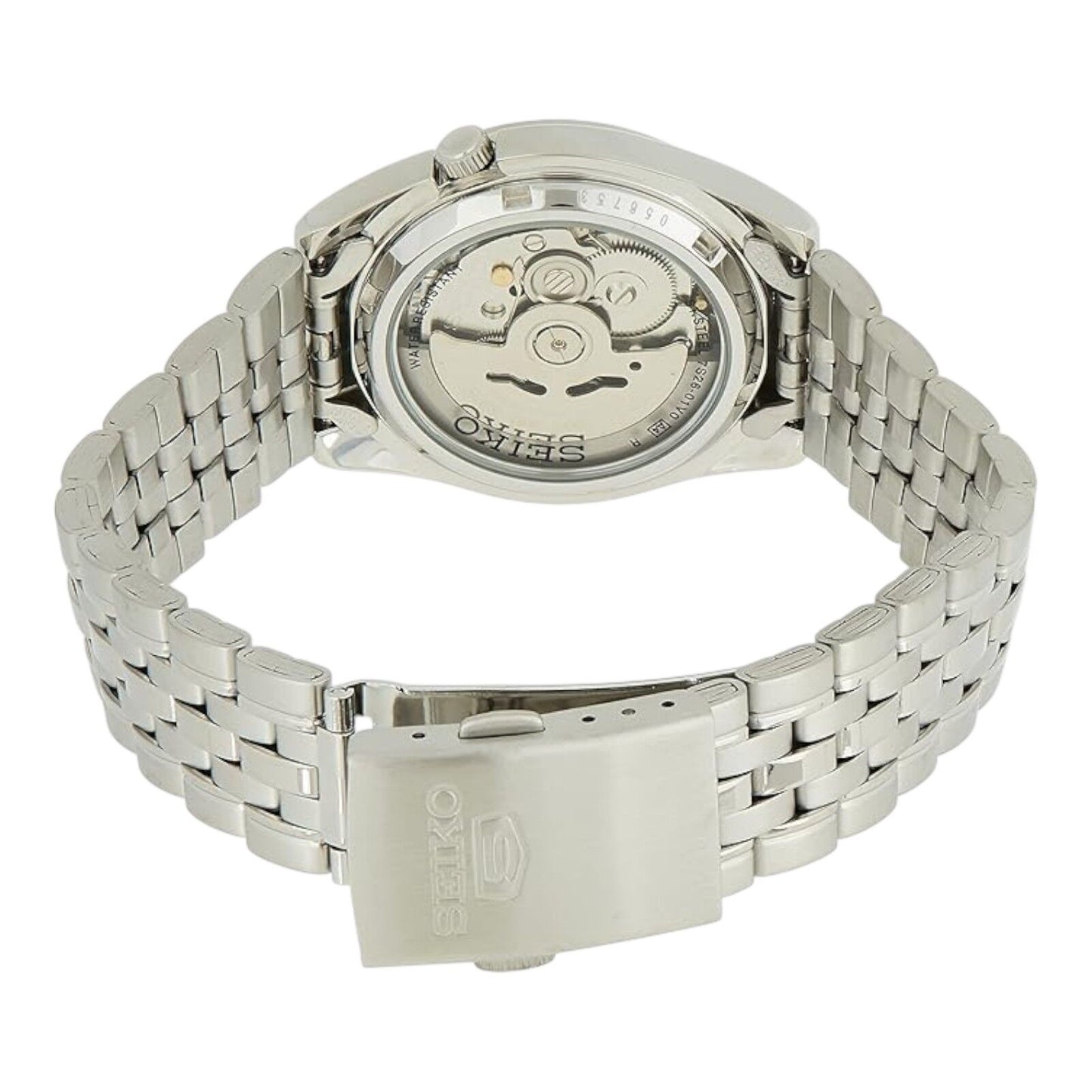 Seiko SNK375K Men’s Automatic Stainless Steel Watch Black Dial Day Date 37mm