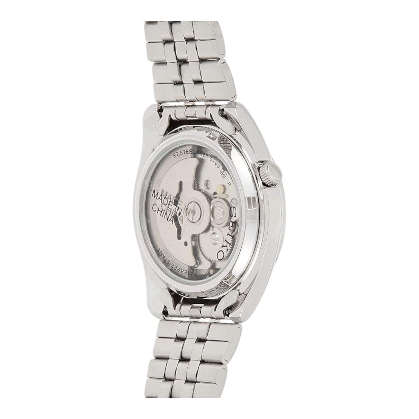 Seiko SNK385K1 Automatic Mens Watch Silver Dial 21J Day Date Stainless Bracelet