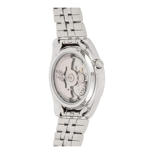 Seiko SNK385K1 Automatic Mens Watch Silver Dial 21J Day Date Stainless Bracelet