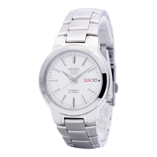 Seiko 5 SNKA01K1 Men’s Automatic Watch White Dial 21 Jewels Stainless Band
