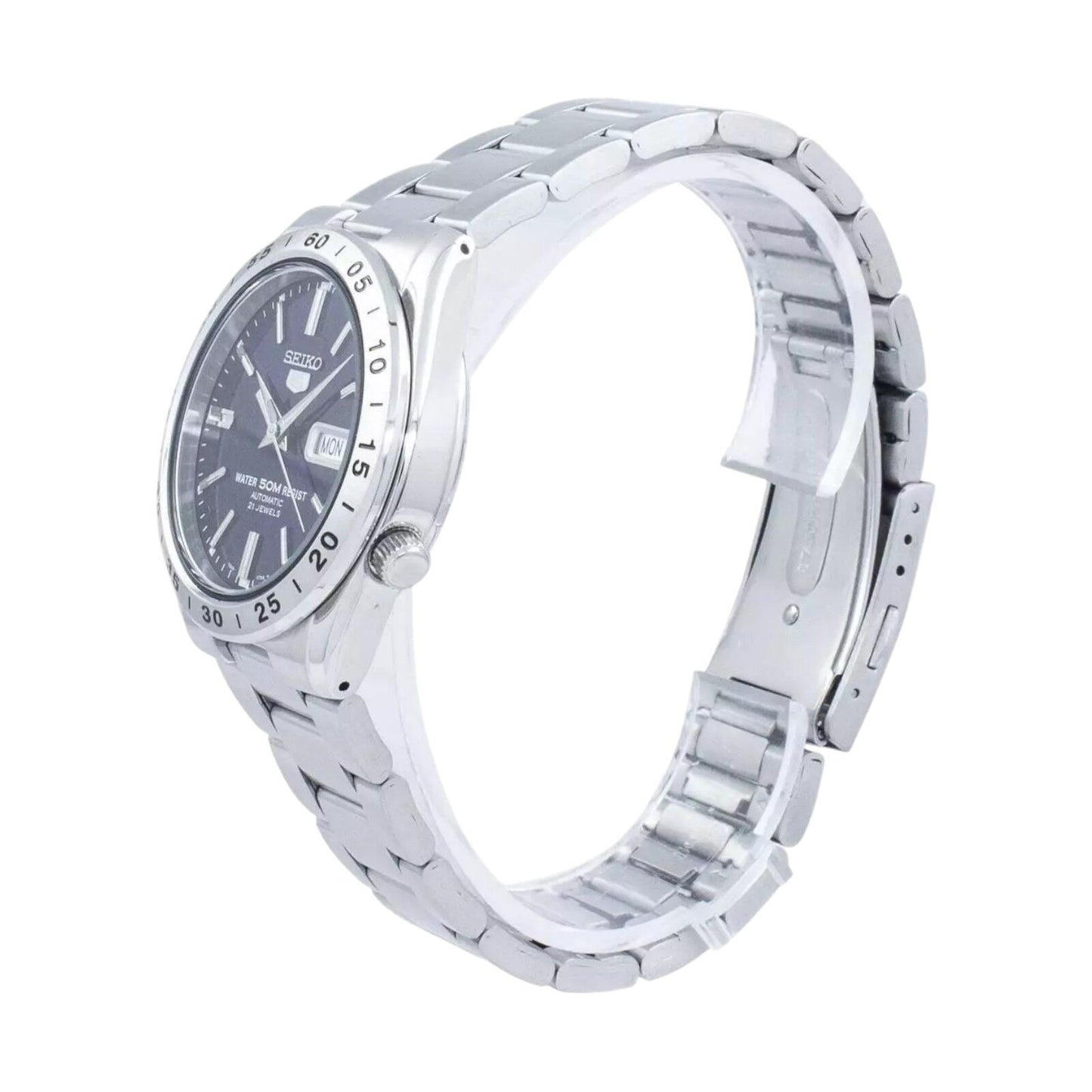 Seiko 5 SNKD99 Automatic Day-Date Blue Dial Stainless Steel Men's...