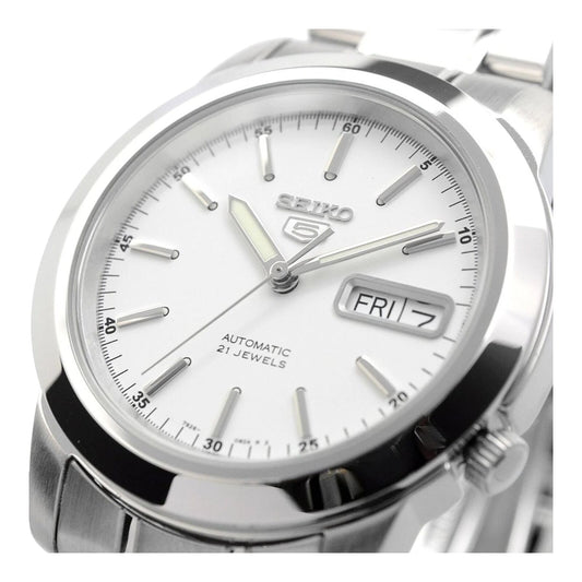 Seiko SNKE49K1 Men’s Automatic Watch White Dial 39mm 21 Jewels Stainless Band