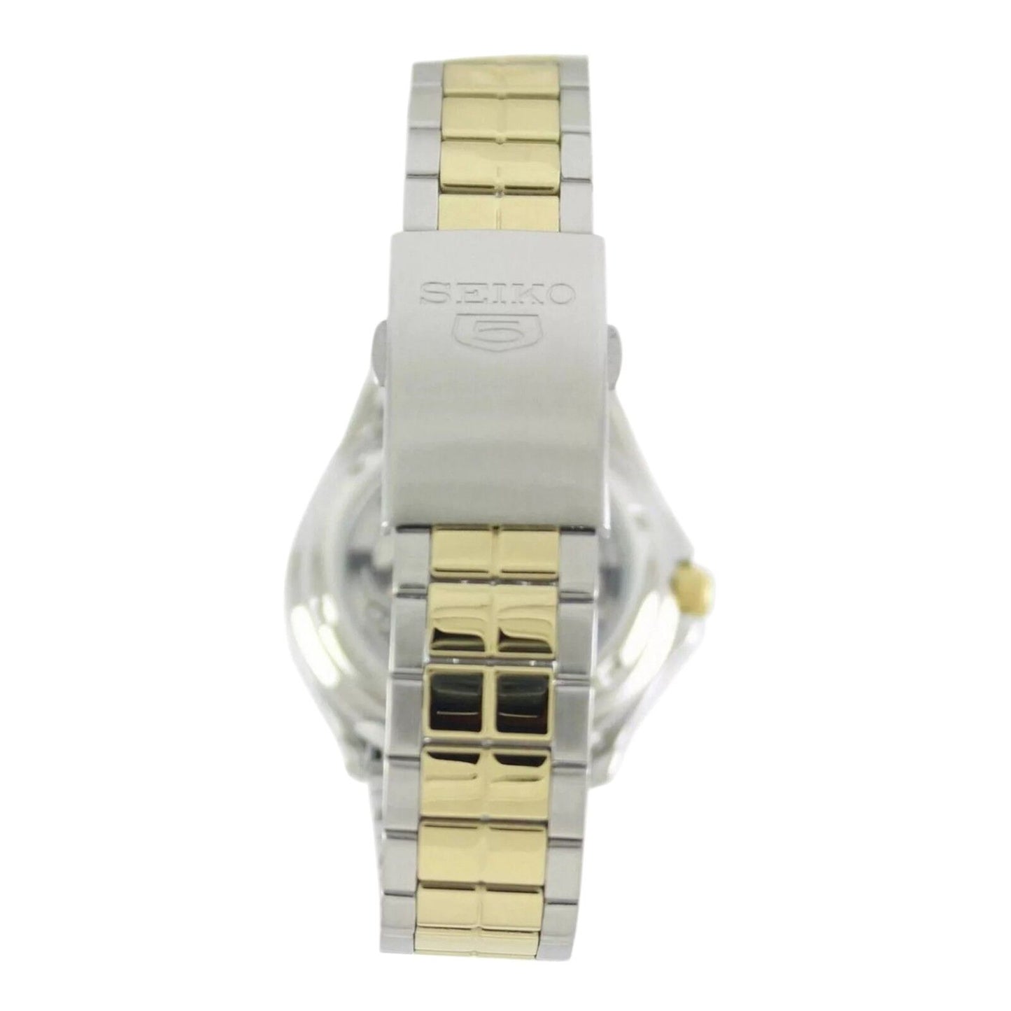 Seiko SNKK94K1 White Dial Two Tone Automatic Mens Watch Day Date 37mm