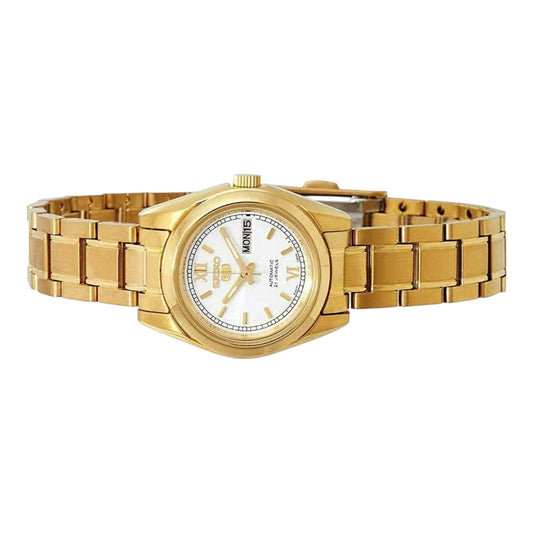 Seiko SYMK30K1 Women’s Automatic Gold Stainless Steel Watch White Dial 25mm