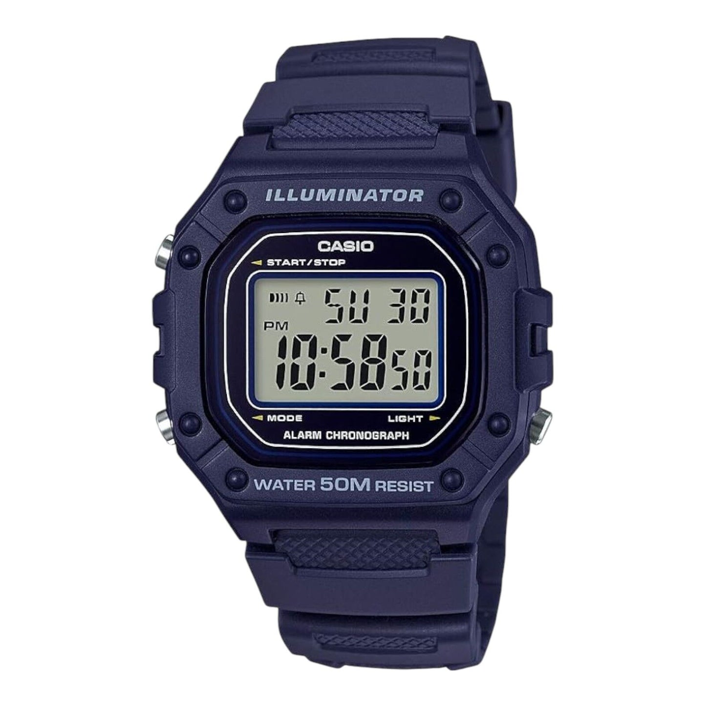 Casio Men’s Digital Sports Watch W218H-2AV Blue Resin 50M LED Stopwatch Alarm