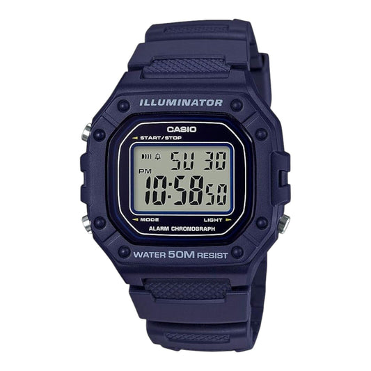 Casio Men’s Digital Sports Watch W218H-2AV Blue Resin 50M LED Stopwatch Alarm