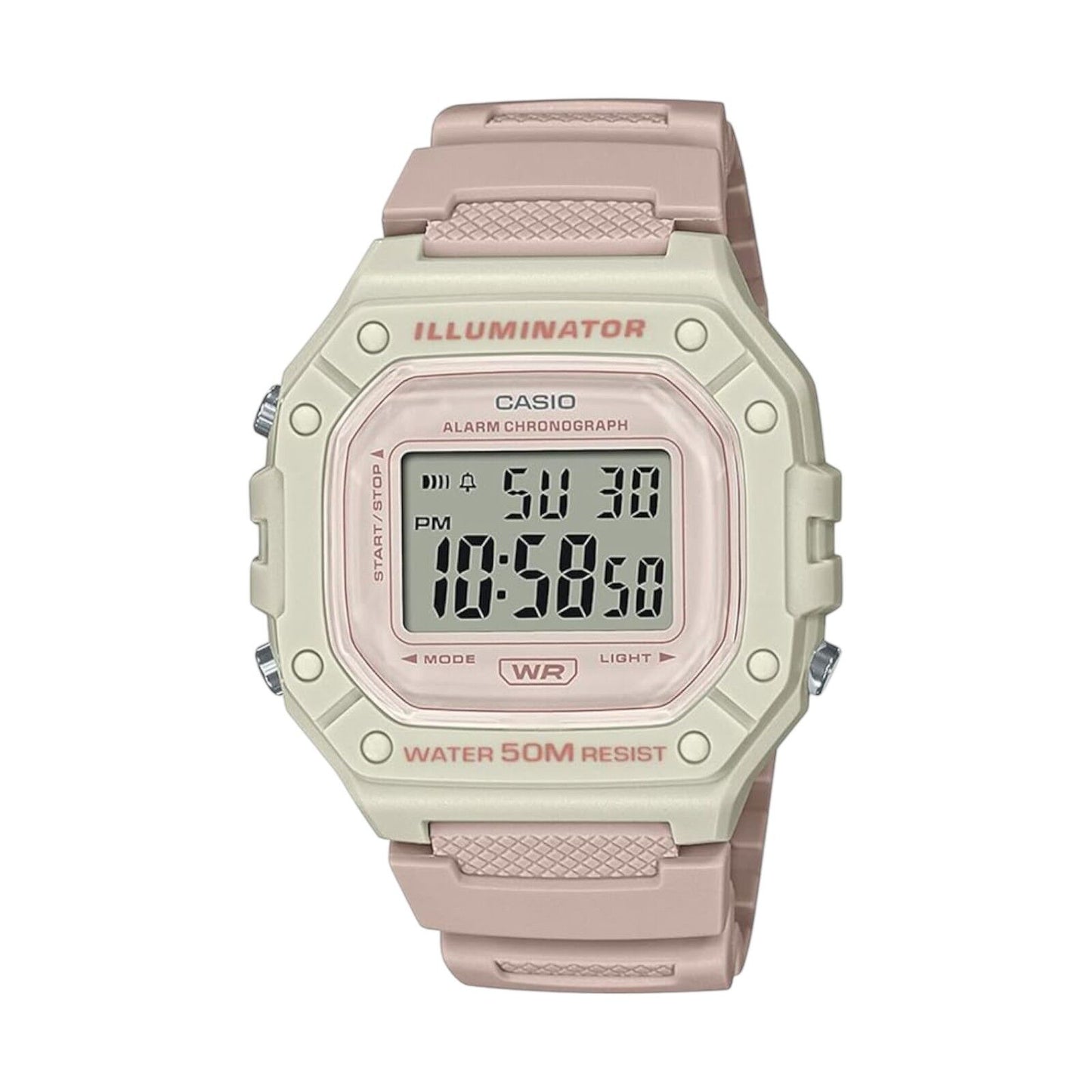 Casio General Digital Pink Resin Strap Women's Watch W-218HC-4A2VDF