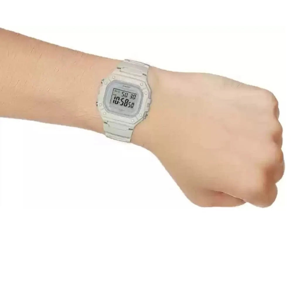 Casio W-218HC-8A White Dial White Resin Band LED Alarm Stopwatch Digital Watch
