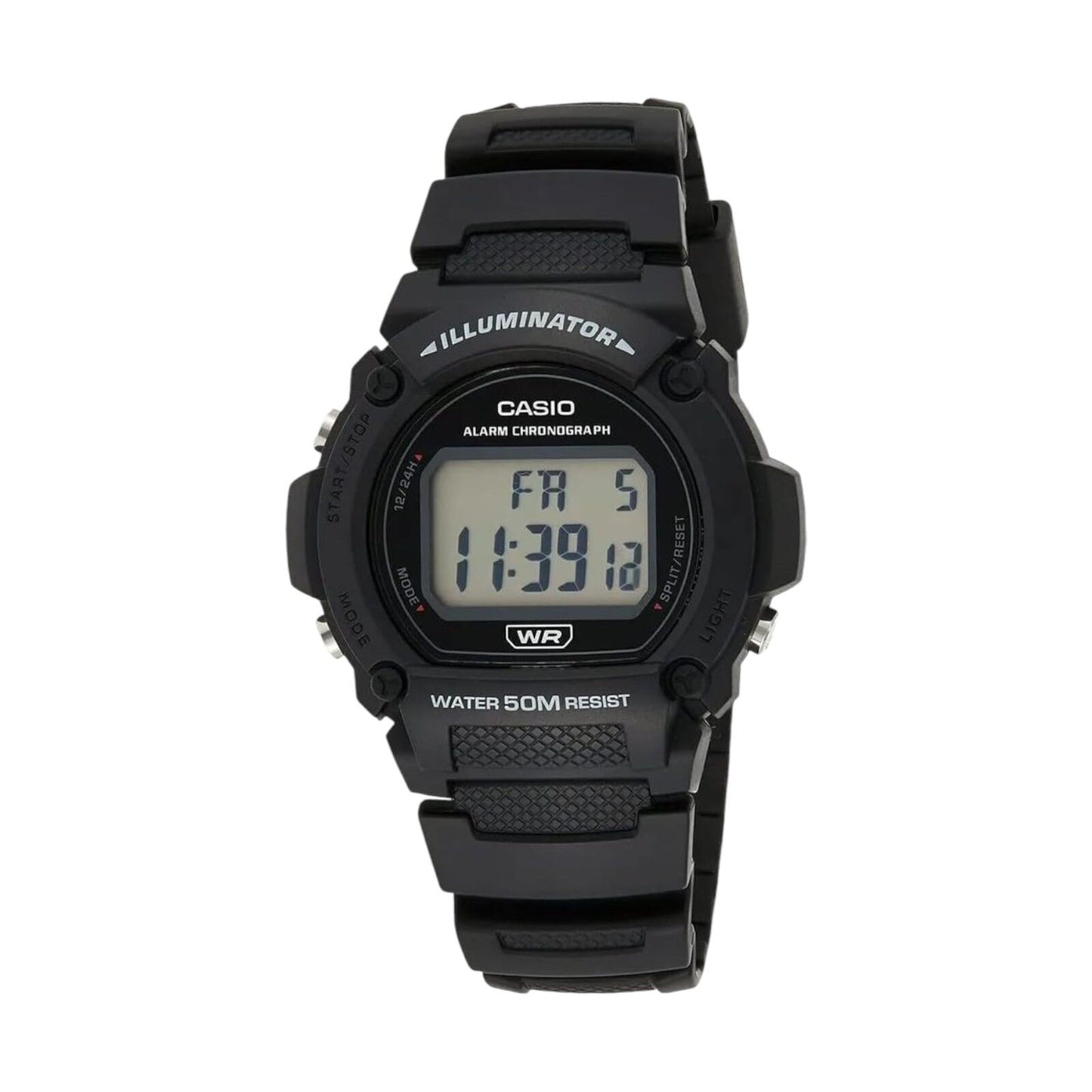 Casio W-219H-1AVDF Unisex Digital Watch Black Resin Band 50M Water Resistant