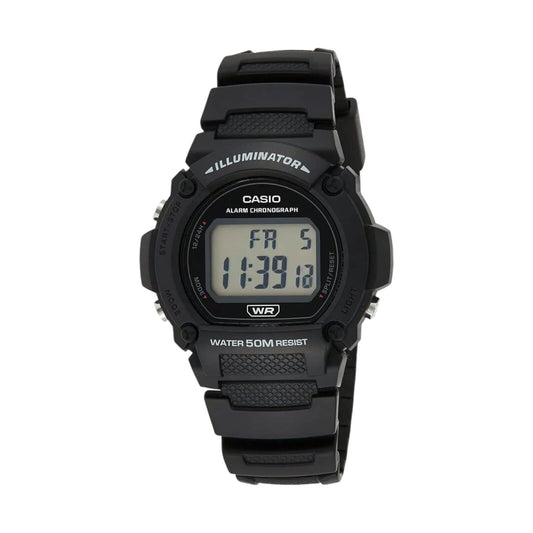 Casio W-219H-1AVDF Unisex Digital Watch Black Resin Band 50M Water Resistant