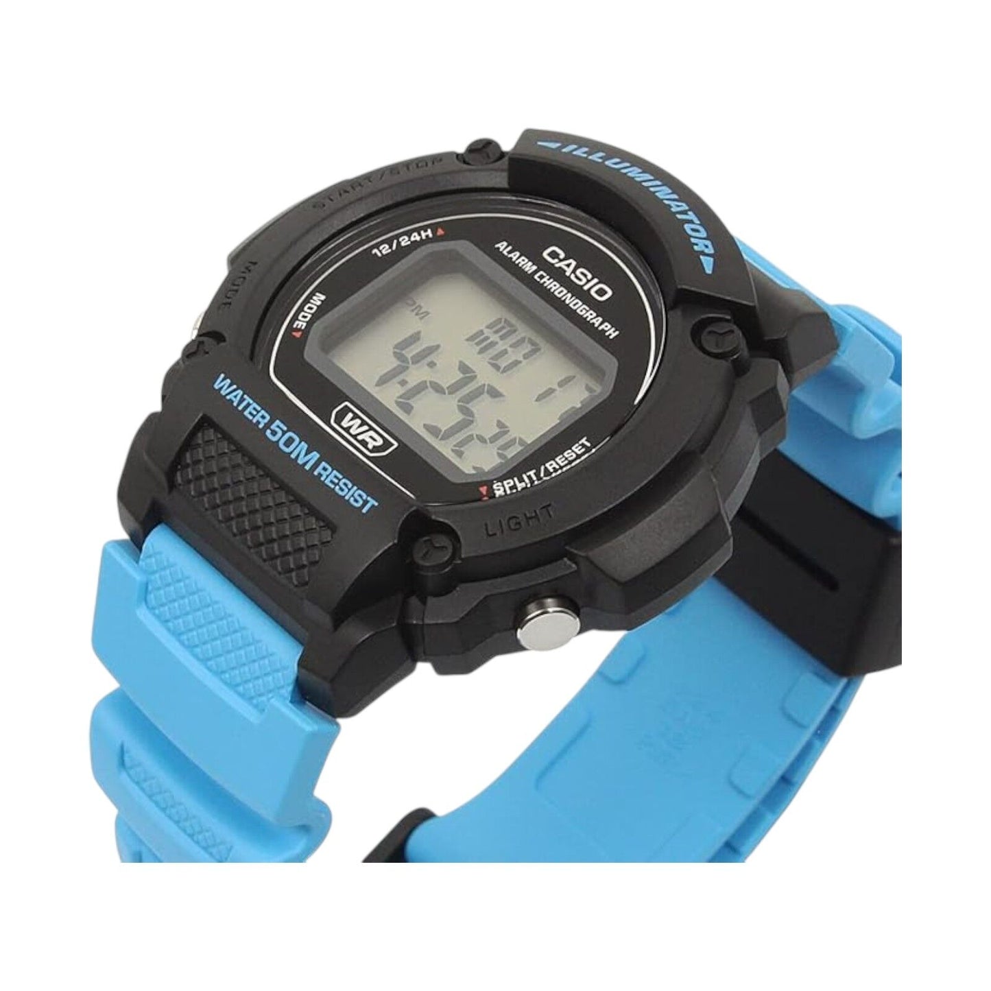 Casio Men's Classic Black and Blue Digital Watch - W-219H-2A2VDF