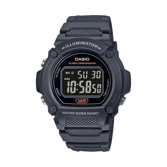 Casio W-219H-8B Dark Grey Reverse LCD 50m Unisex Digital Casual Watch