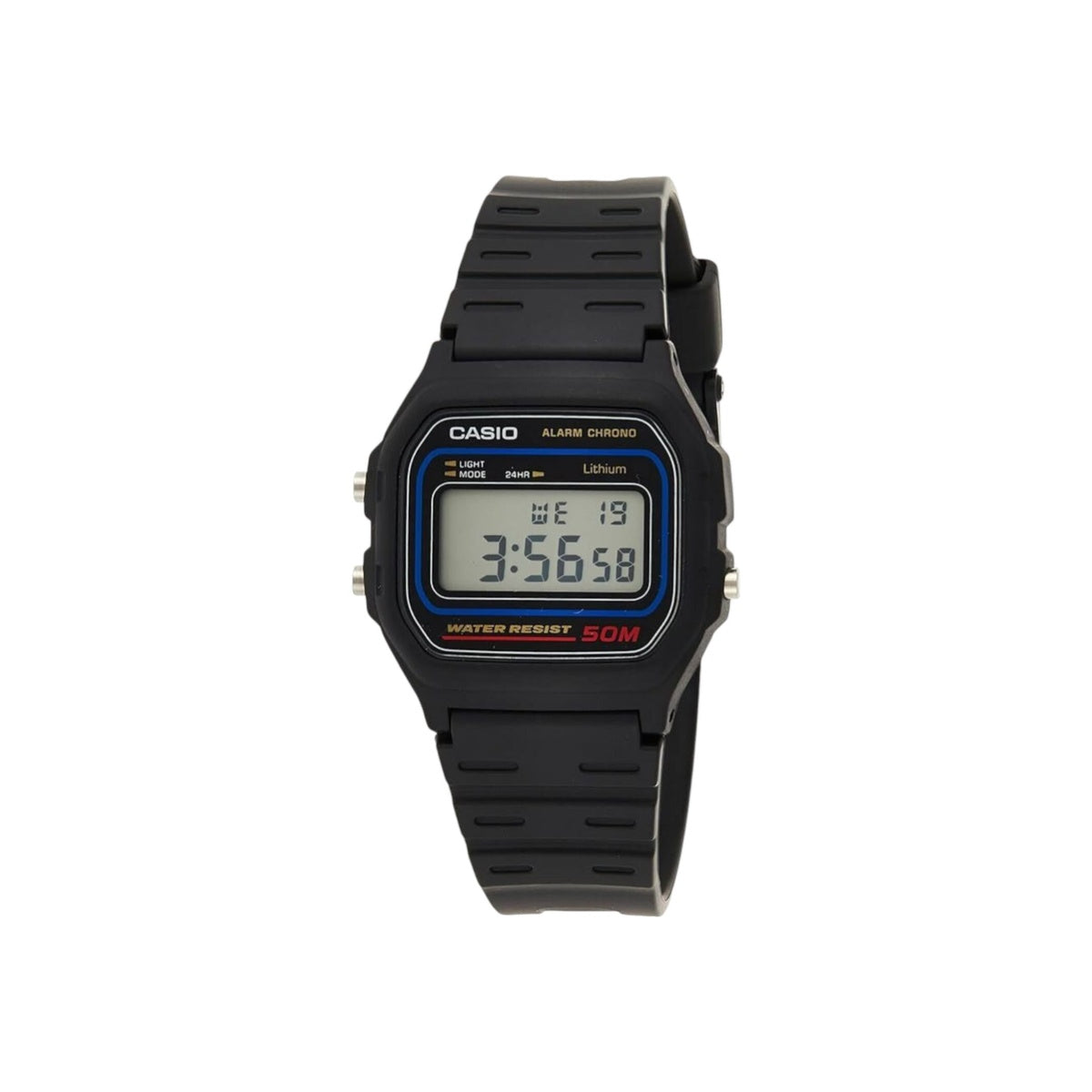 CASIO Unisex W59-1 Classic Digital Watch, Black/Grey Dial, Black Band
