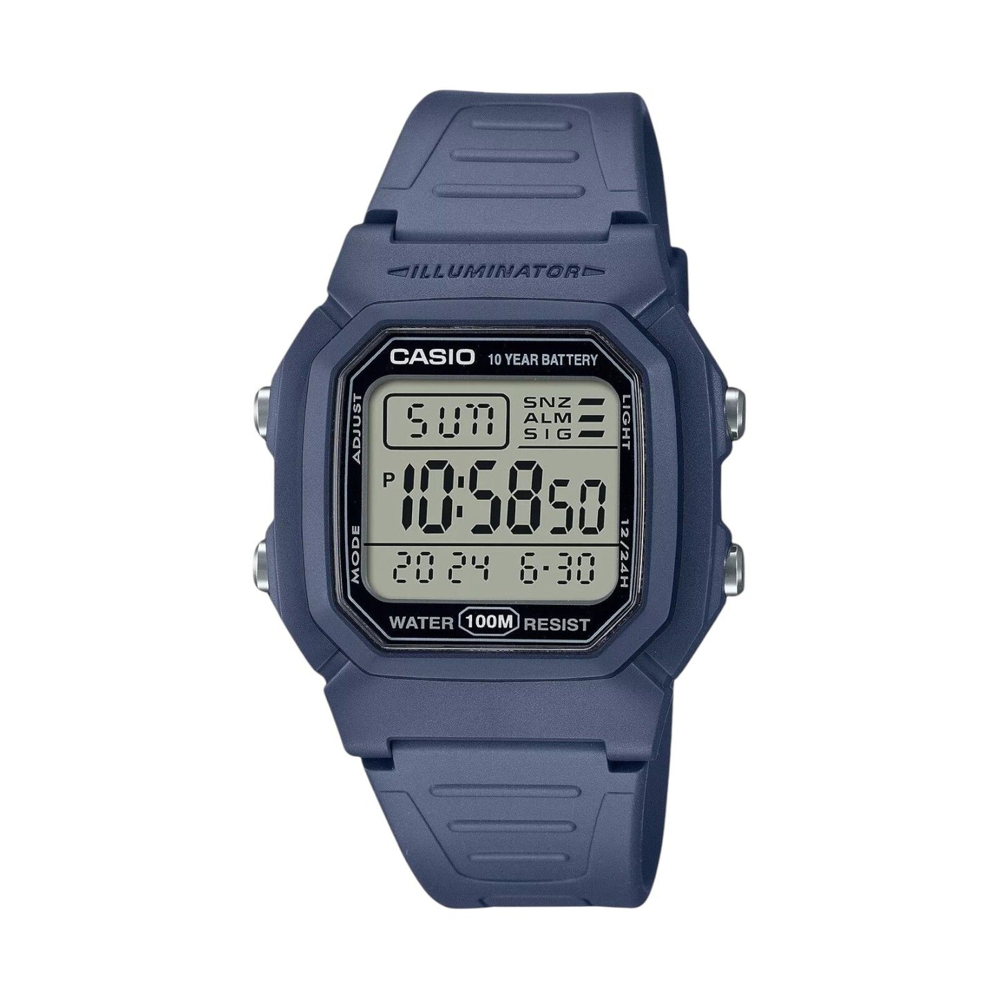 Casio General Digital Blue Resin Strap Men Watch W-800H-2AVDF