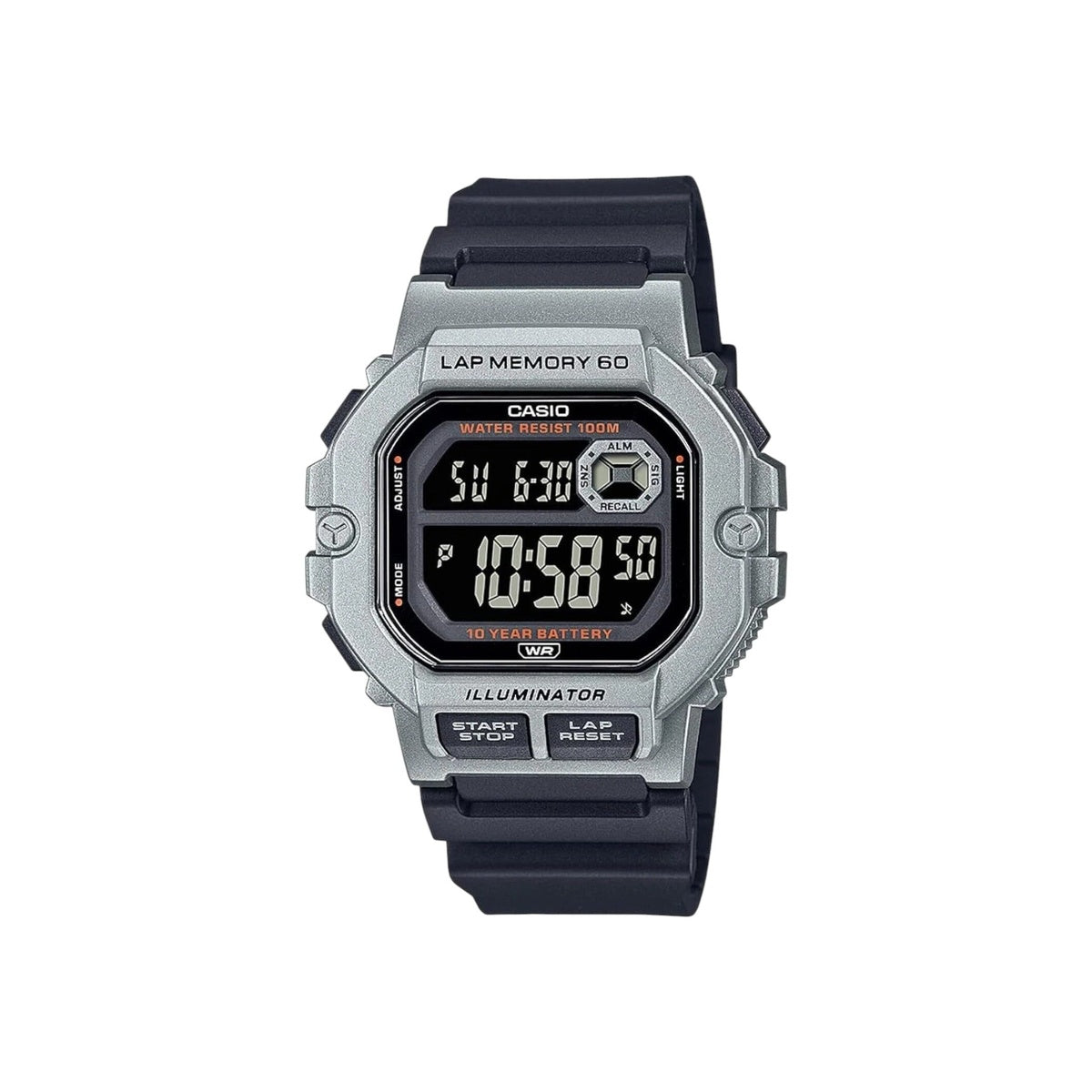 Casio WS-1400H-1BV Men’s 60-Lap Digital Sports Watch Black Band...