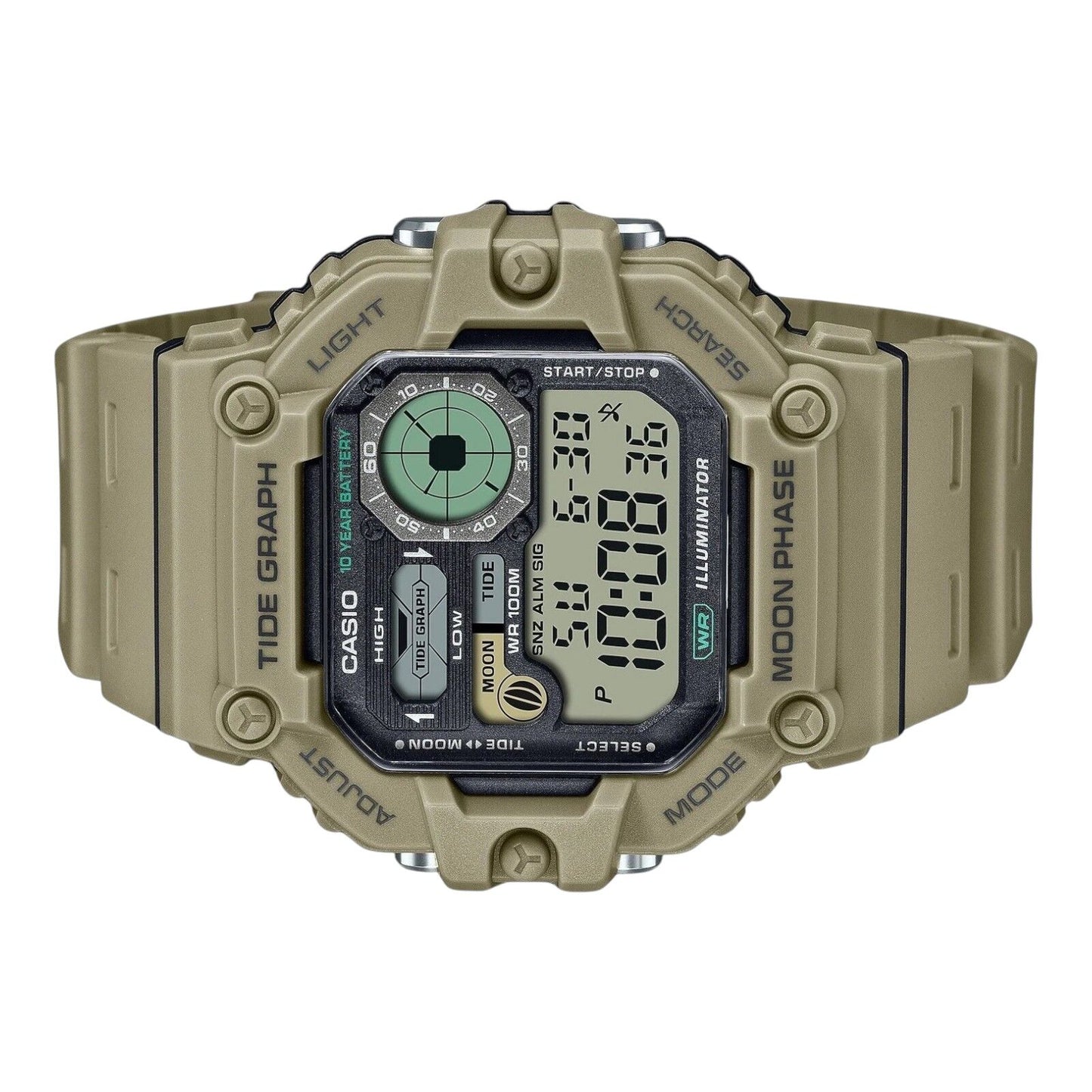 Casio WS-1700H-5AV Digital Tide Graph Moon Data 100M Water Resistant Watch