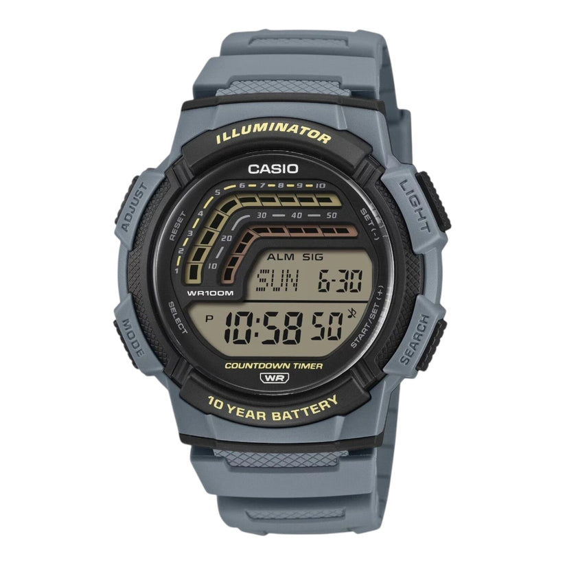 Casio WS-1800-2AV Mens Digital Watch Grey Resin Band 100m... | uWatch ...