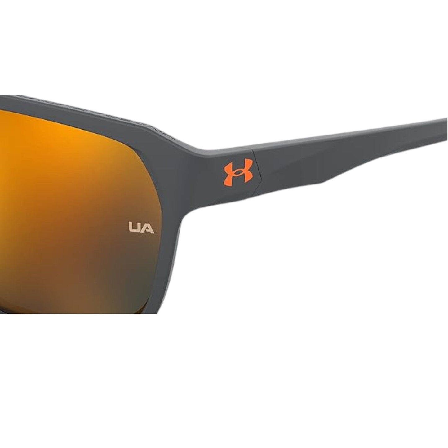 Under Armour Dominate Mens Matte Grey Sport Sunglasses Orange Mirror