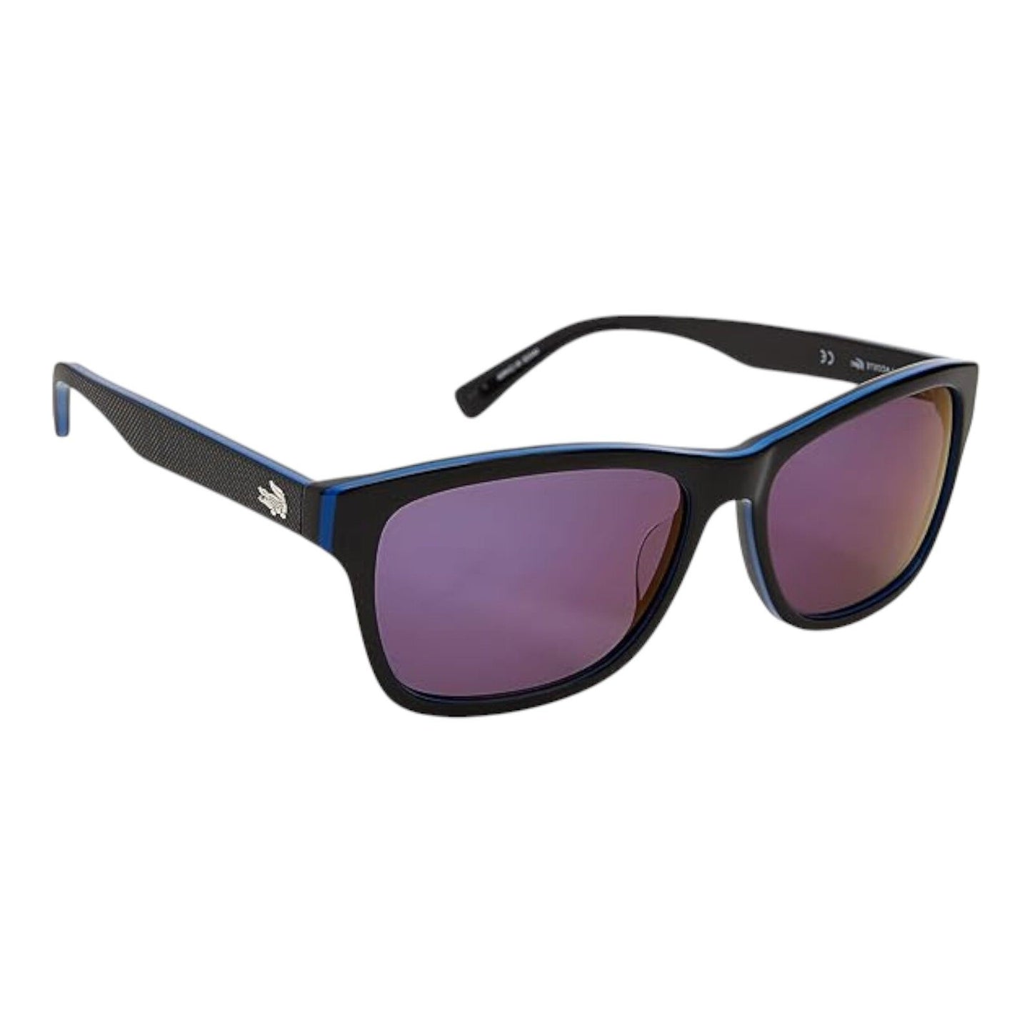 Lacoste L683S 006 Unisex Sunglasses Black Blue Frame Purple Lens