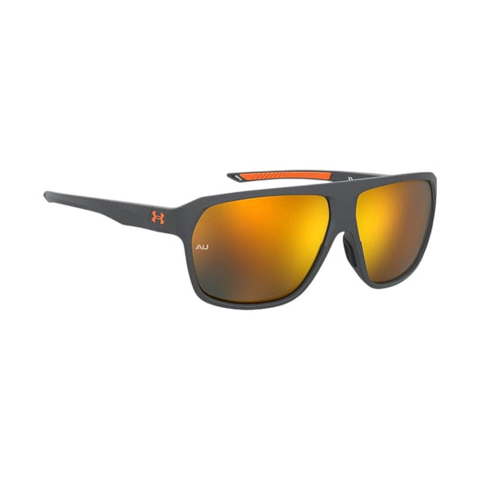 Under Armour Dominate Mens Matte Grey Sport Sunglasses Orange Mirror