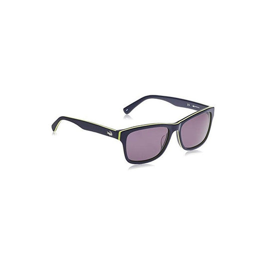 Lacoste L683s Square Sunglasses, Blue/Yellow/Blue, 55 mm